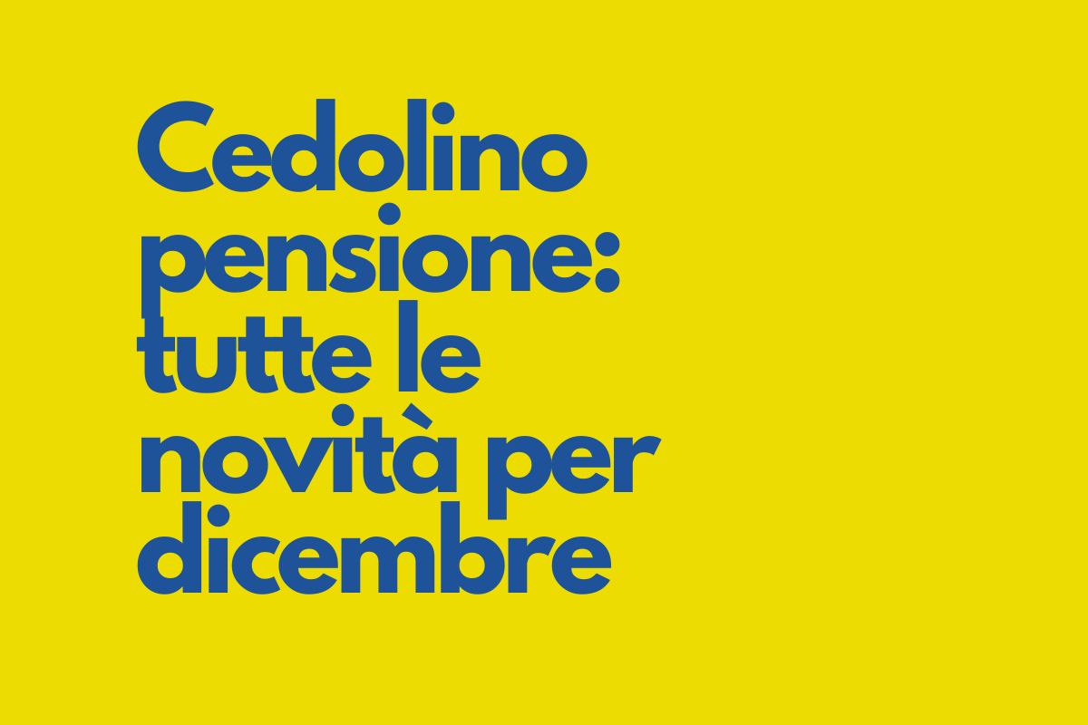 INPS disponibile cedolino pensioni dicembre