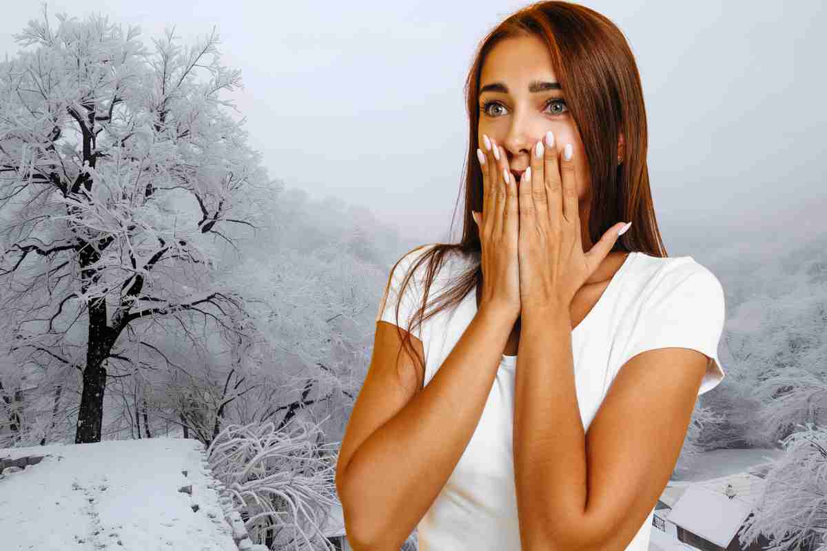 donna spaventata dalla neve e dal ghiaccio