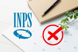 calendario con x rossa e logo inps