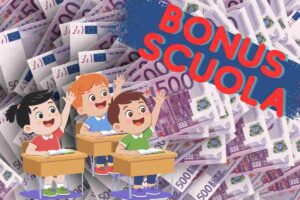 scritta soldi euro grafica studenti rettangolo colorato
