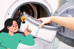 persona estrae filtro asciugatrice grafica ragazza idea