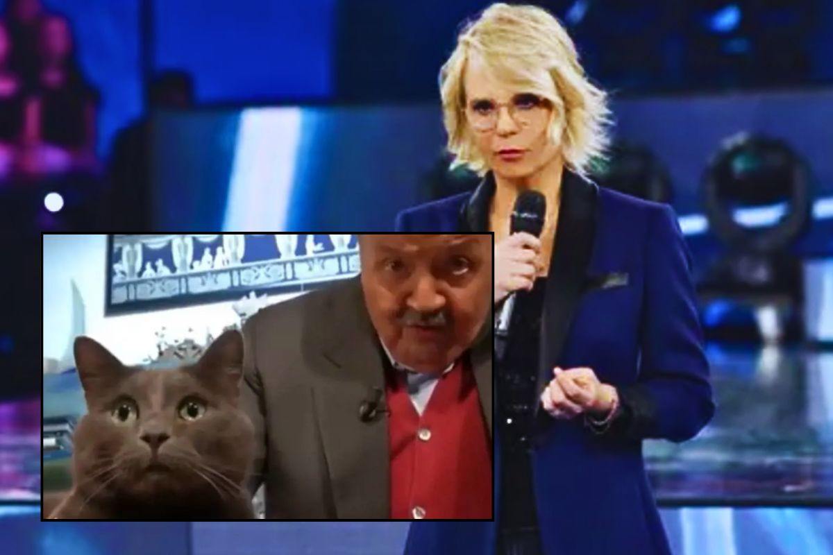 Maurizio Costanzo con il suo gatto Filippo