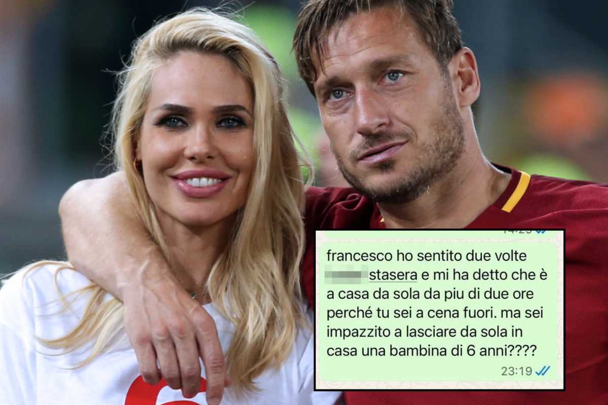Ilary e Francesco Totti nel giorno dell'addio al calcio
