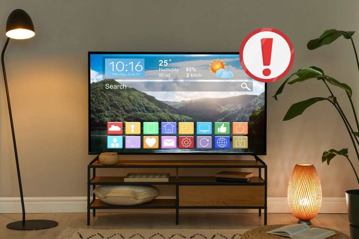 Una smart tv piazzata in salotto