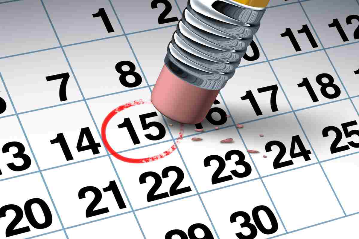 una gomma cancella dal calendario un appuntamento