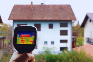 casa analizzata con misuratore termico
