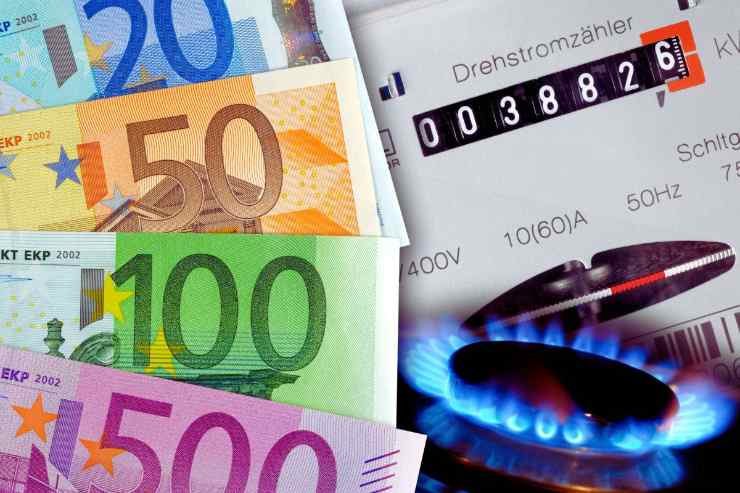 banconote macchina del gas e contatore